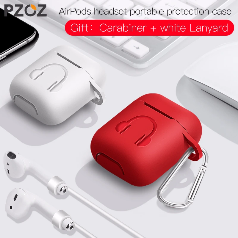 

PZOZ Earphone Case For Apple Airpods strap Soft Silicone headphone Case Earphone accessories Protective wireless bluetooth Cover