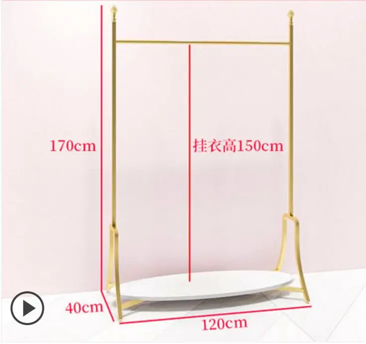 Европейские Золотые женские полки для хранения одежды в стиле пола, Высококачественная вешалка для одежды, сумка для обуви, Двойная витрина для одежды