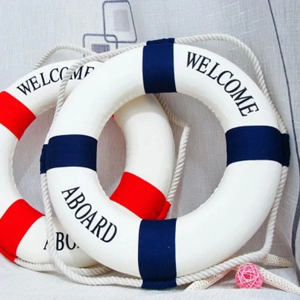 

Navy Style Lifebuoy Home Decor Nautical Welcome Aboard Decorative Ring Room Bar Home Decoration