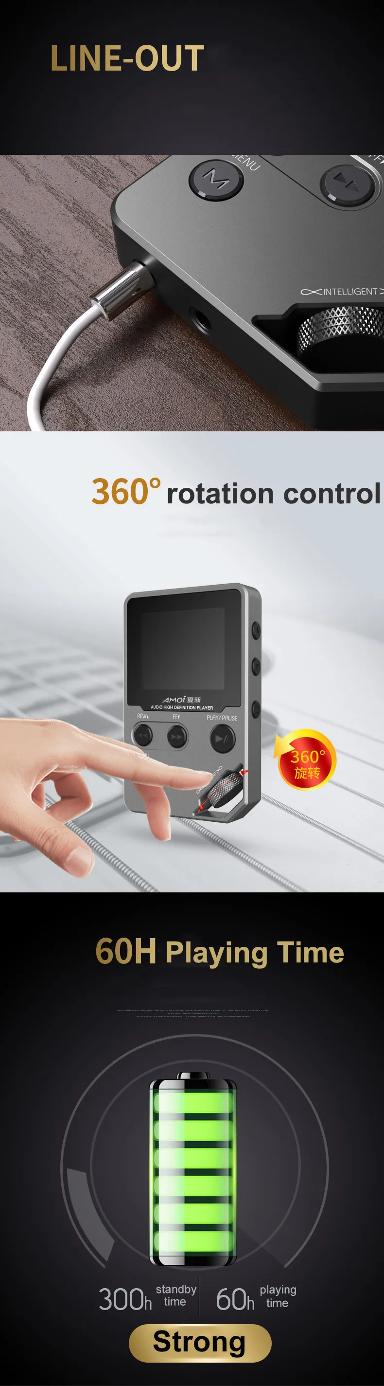 Музыкальный плеер Amoi C10, Hi-Fi, MP3, HD, без потерь | AliExpress