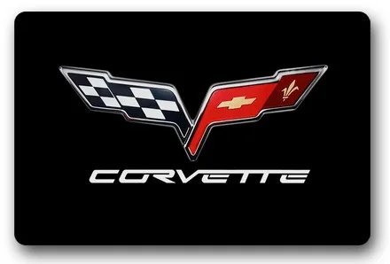 

CHARMHOME Hot Sale Personalized Corvette Door Mat Corvette Logo Carpet Funny Mats Bathroom Kitchen Bedroom Hallway Rugs Black