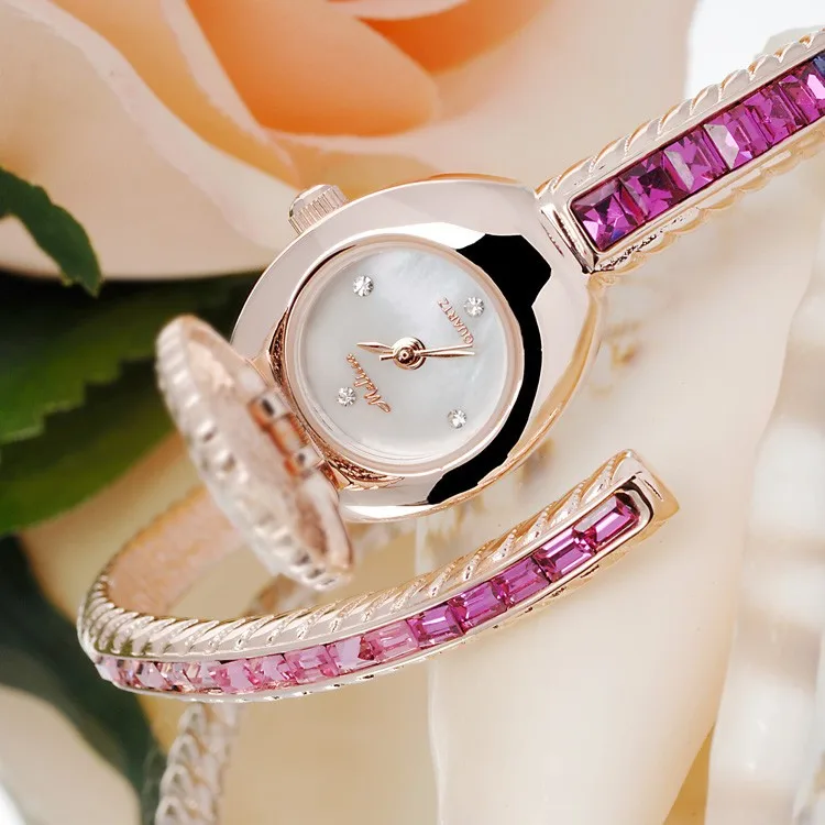 Cristais Fina Pulseira de Relógio de Quartzo