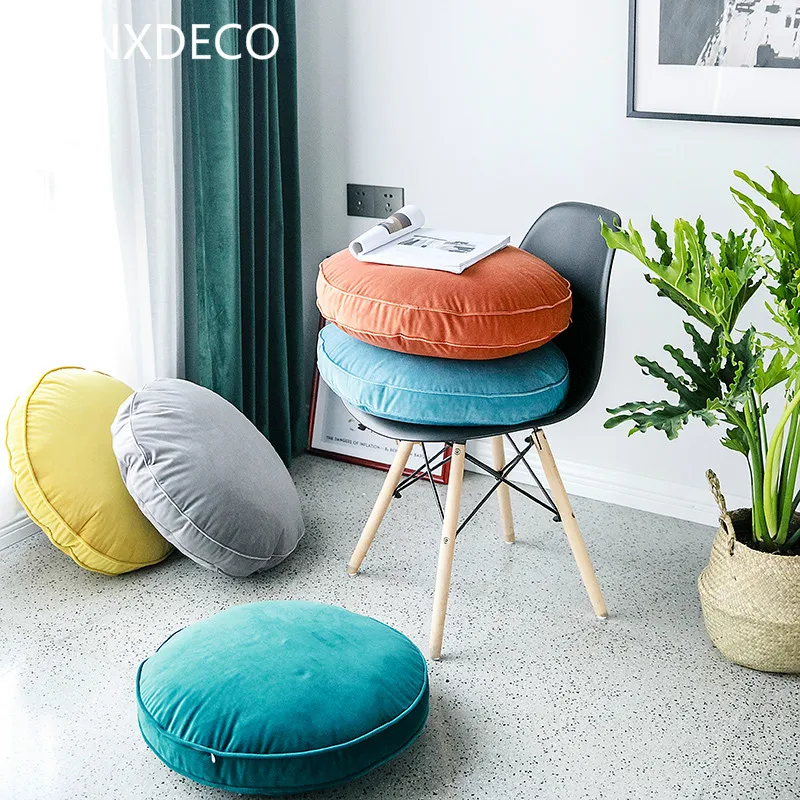 Us 29 09 Dunxdeco Cushion Bed Decorative Round Pillow Modern Simple Warm Velvet High Quality Luxury Coussin Sofa Chair Room Decoration In Cushion