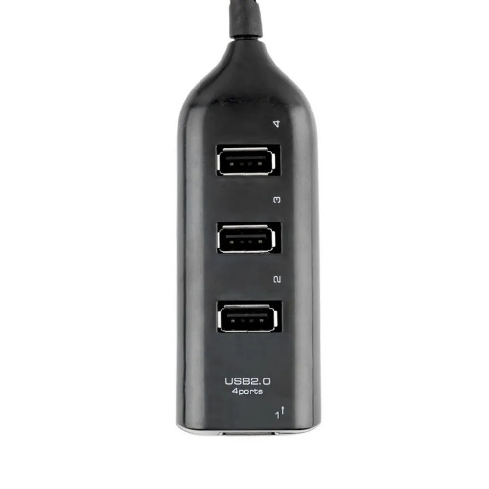 Hotest Портативный 4 Порты и разъёмы USB 2,0 High Скорость USB HUB портативных ПК Тонкий Наименьший Mini USB разветвитель адаптер для мобильного телефон портативных ПК