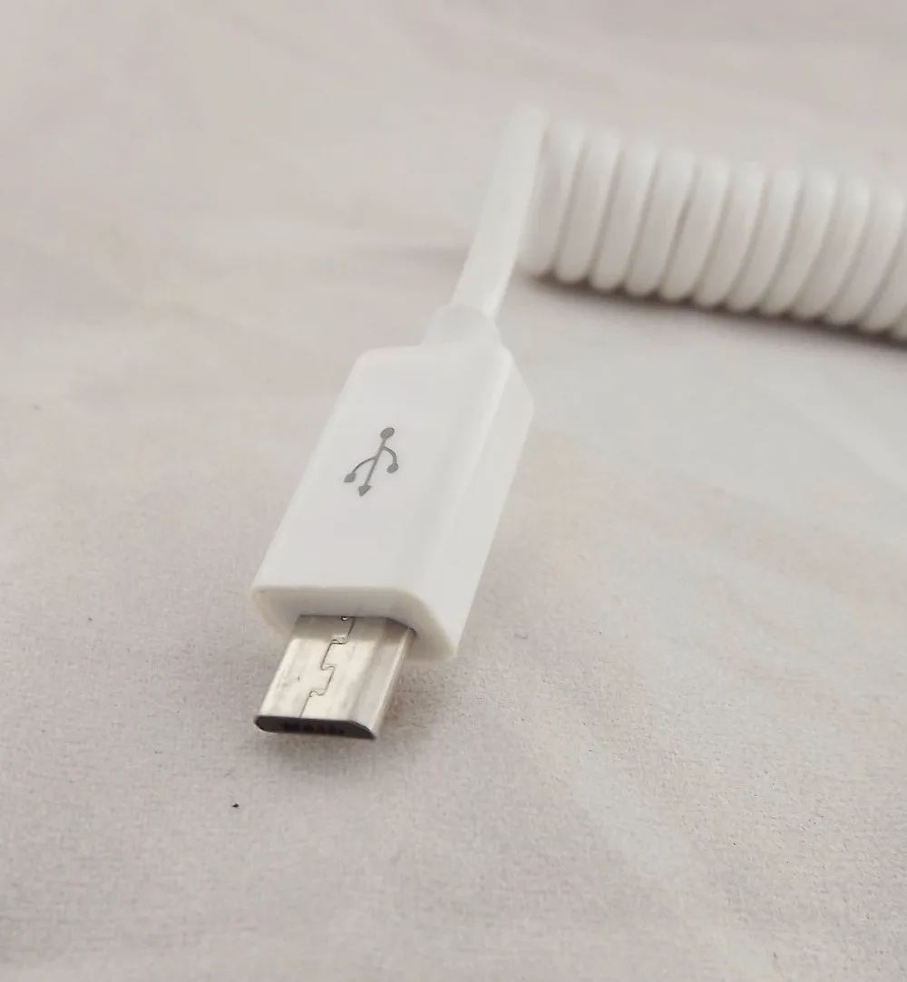 10 шт. Micro USB B 5 Pin к спиральный Адаптерный кабель Белый 3 фута|usb micro spiral|micro usb spiralusb