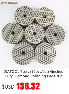 Diatool 4 шт./pk 125 мм 5 "Грит #400 diamond Наждачные круги гибкие сухой полировки для Гранит мрамор плитка, камень