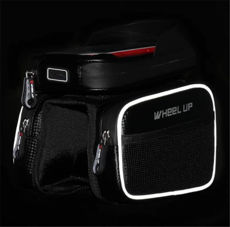 WHEEL UP Top Tube Head Frame Front Waterproof Bike Bags 6.2 Inch Cellphone Bags Bicycle Bag With Double Pouch Cycling Pannier WHEEL UP Top Tube Head Frame Front Waterproof Bike Bags 6.2 Inch Cellphone Bags Bicycle Bag With Double Pouch Cycling Pannier