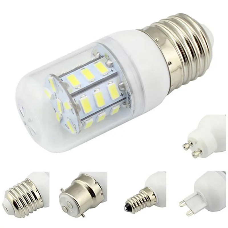 

E27 E26 E14 3W LED Corn Bulb 12V 24V 27 Leds 5730 LED Chandelier Light Bombillas AC/DC Lampada White Warm White