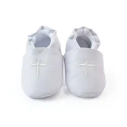 Для маленьких мальчиков девушка крест на крестины ботинки Church мягкая подошва кожаная обувь