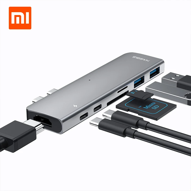 Xiaomi hagides usb type-C зарядный адаптер 7 в 1 TF/SD/PD/2 USD 3,0/концентратор HDMI зарядный конвертер зарядное устройство для Macbook Pro/air