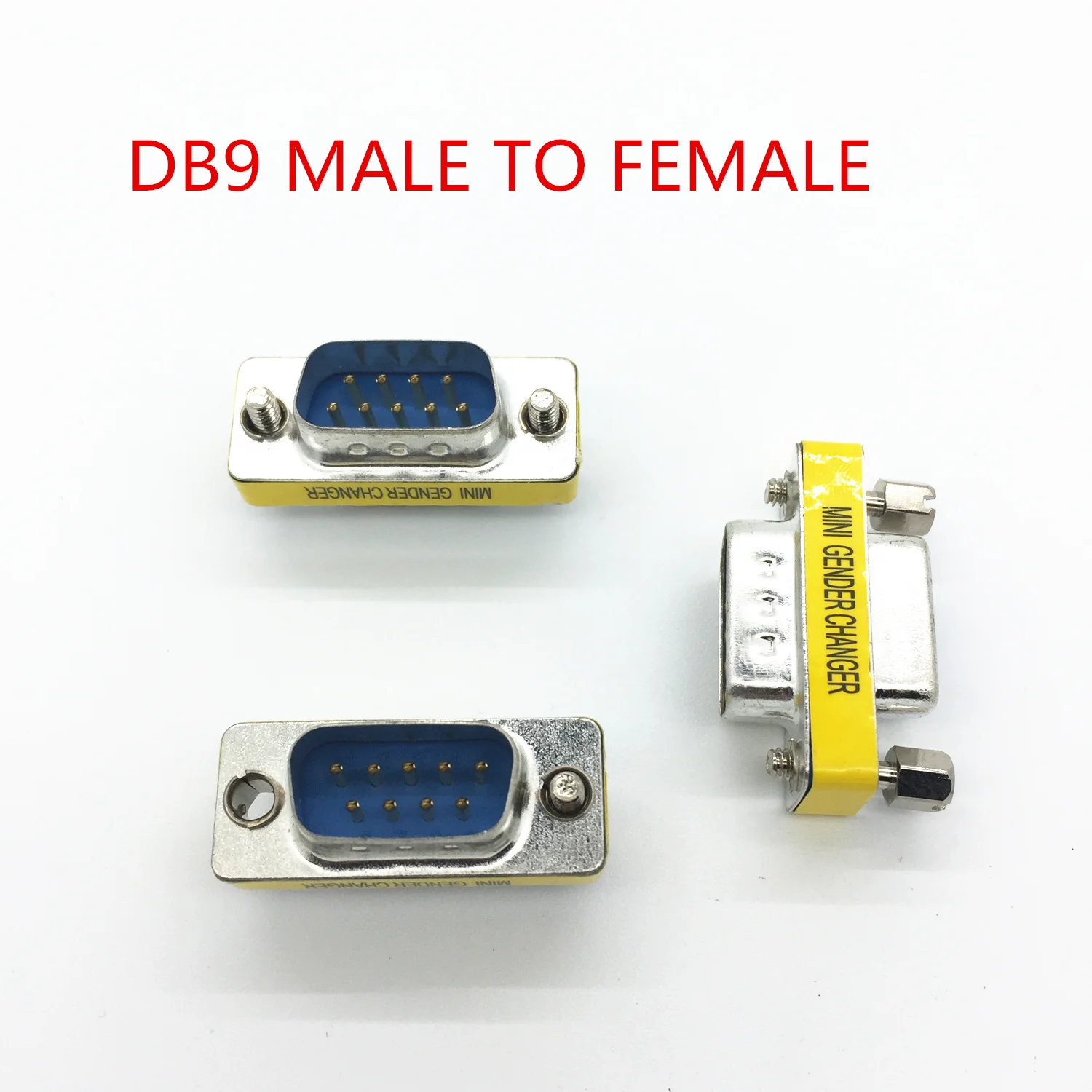 Бесплатная доставка Серийный RS232 9 контактный DB9 папа к женскому полу адаптер