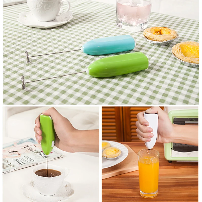 

1PC Egg Beater Milk Drink Coffee Whisk Mixer Electric Frother Foamer Mini Handle Stirrer Practical Kitchen Accessories Cake Tool