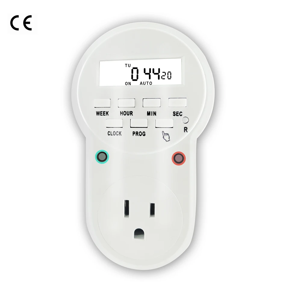 

Digital Countdown Plug-in Timer Outlet 7 Day Weekly Programmable 15A 125V AC Power Outlet Timer, Energy-Saving Timer US Plug