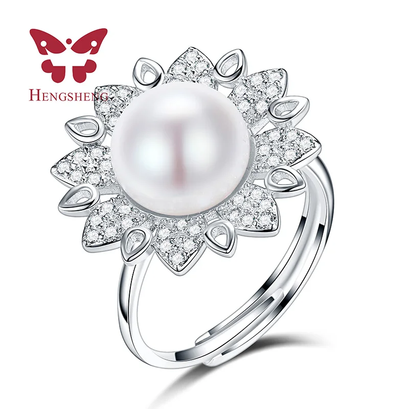 

HENGSHENG 2016 Natural Pearl Rings, Fine Adjustable Rings, Five Color Pearl Jewelry Women Rings For Love
