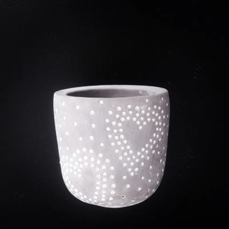 

Concrete Round Silicone Pot Mould Hear Pattern Creative Desktop Cactus Landscape Planting Silicon Concrete Planter Mold