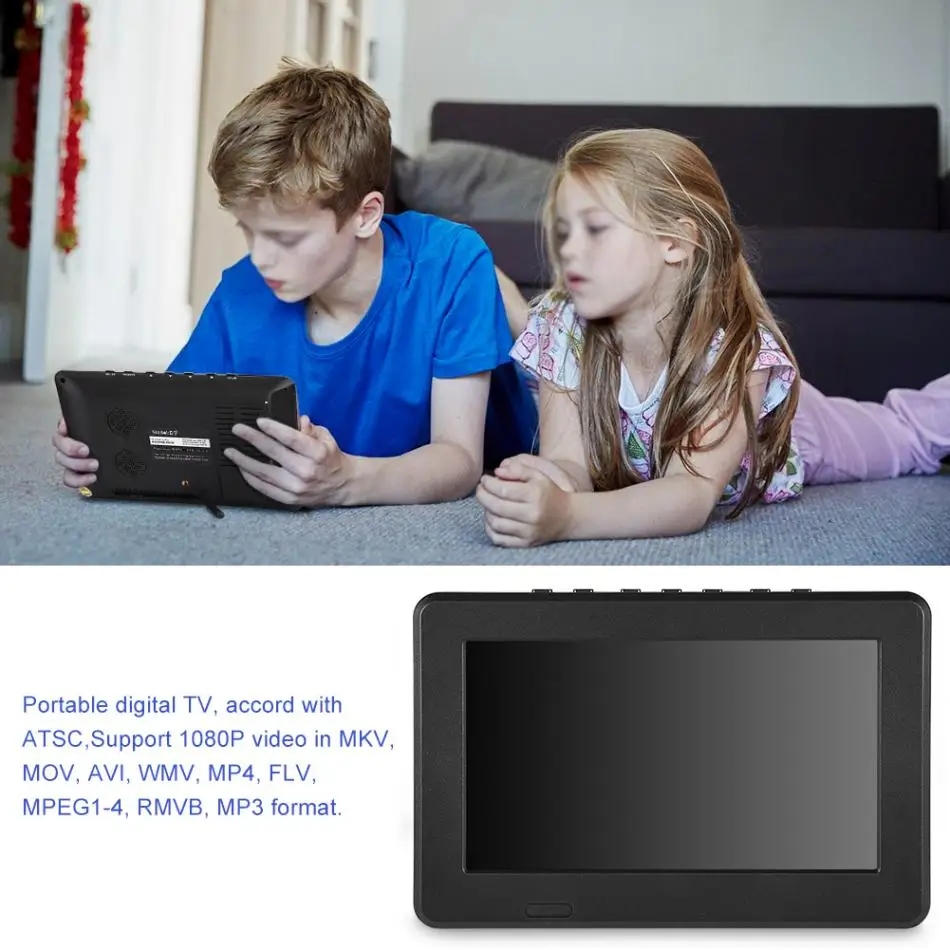 LEADSTAR портативный ATSC 1" 16:9 цифровое телевидение ТВ TFT светодиодный 1080P HD HDMI видео плеер