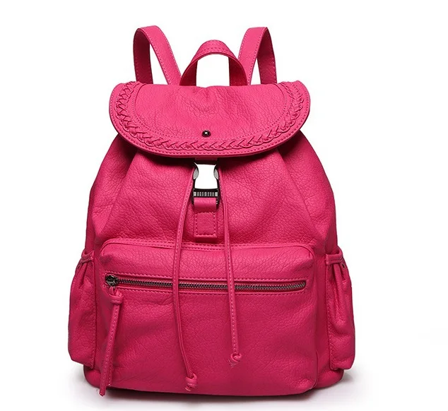 Us 32 99 Women S Casual Backpacks With Buckle Leather School Bags Bookbag For College In From Luggage On Aliexpress