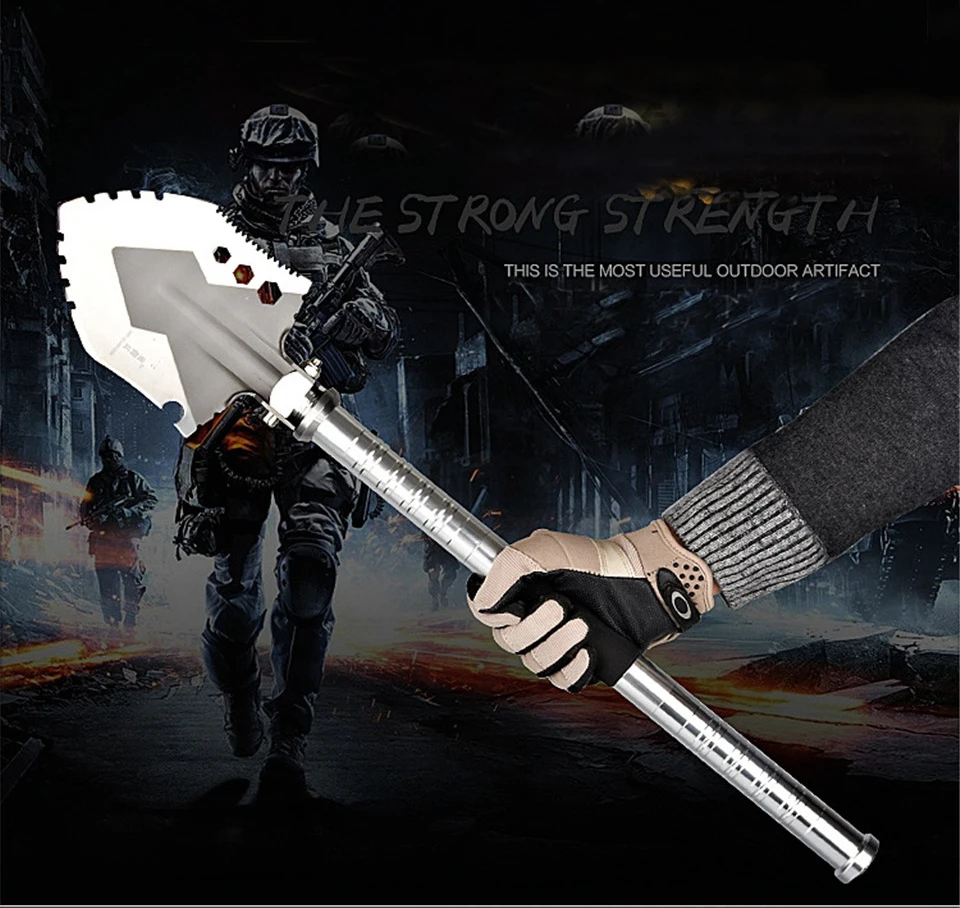 

Multi-function Camping Shovel Military Portable Folding Survival Spade Trowel Dibble Pick Emergency Garden Outdoor Tools EI05