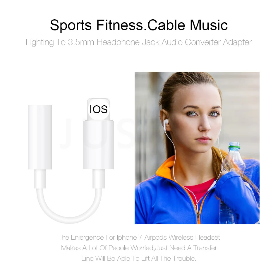 Fit All IOS System For iPhone 3.5mm Jack AUX Headphone Adapter Cable For 8 7 X XS MAX XR 3.5 Headset Audio Adaptador Adaptateur