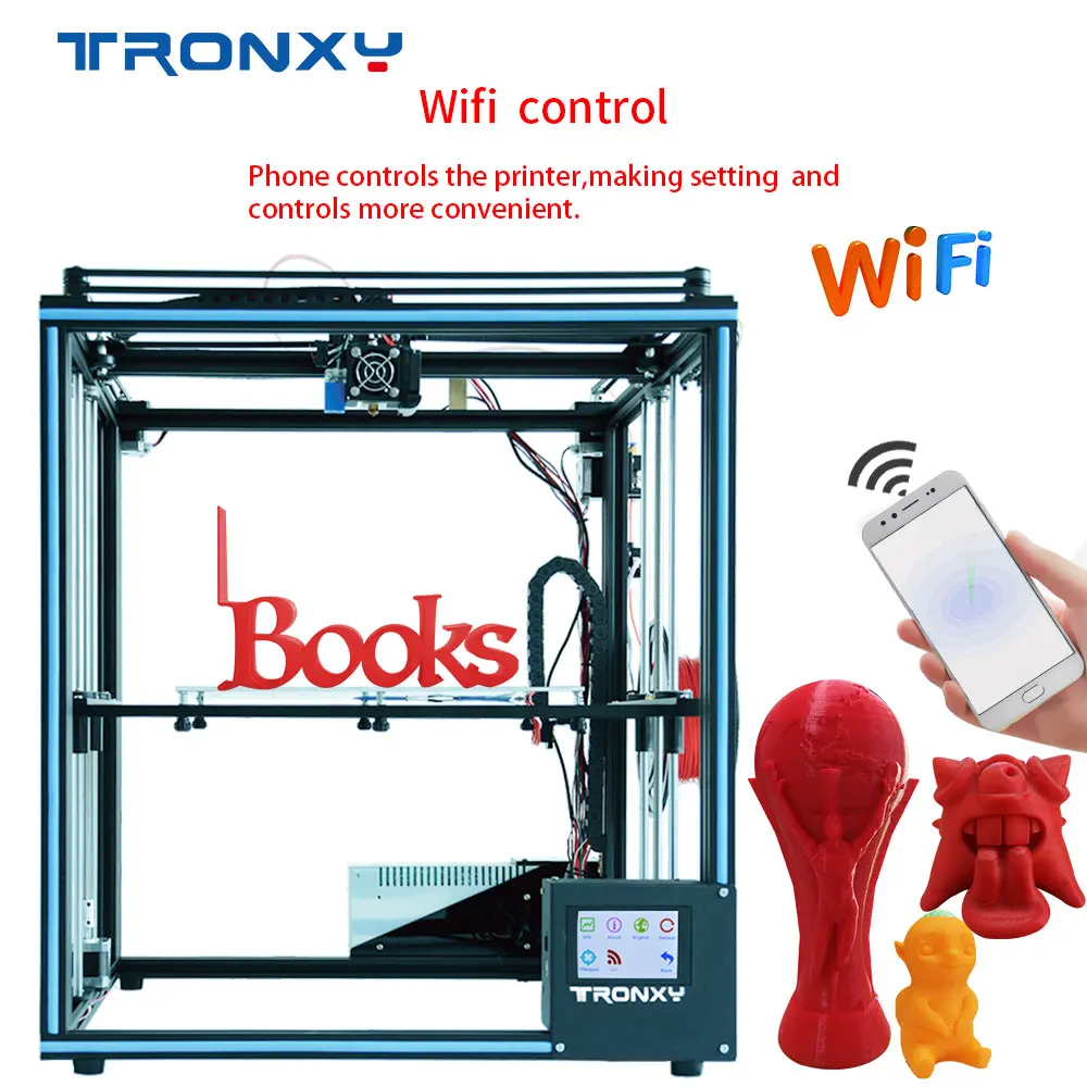 

2019 NEW 3D Printer Tronxy X5SA 3.5 inches LCD Touch Screen DIY 0.4mm diameter nozzle precision Auto leveling TFT Built-in WIFI