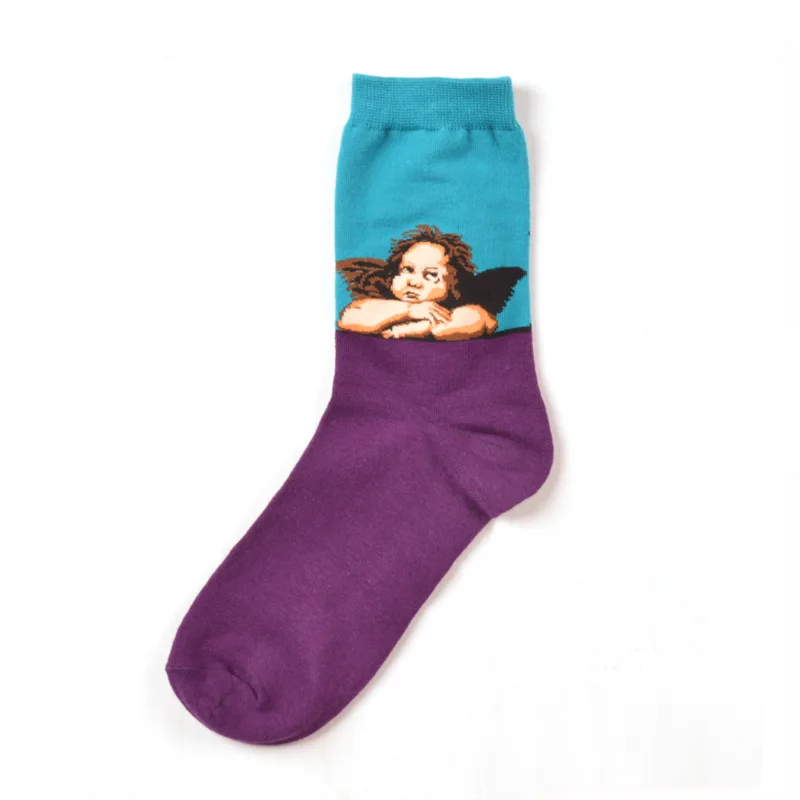 29 цветов, новинка, ретро искусство, живопись маслом, мужские носки, модные счастливые носки, длинные хлопковые носки, Sokken Calcetines, носки для скейтборда - Цвет: 6105
