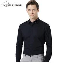 Unisplendor мужские рубашки, модные красивые однотонные мужские рубашки, весна-лето, мужская рубашка с длинными рукавами, британский стиль, новинка YN10485