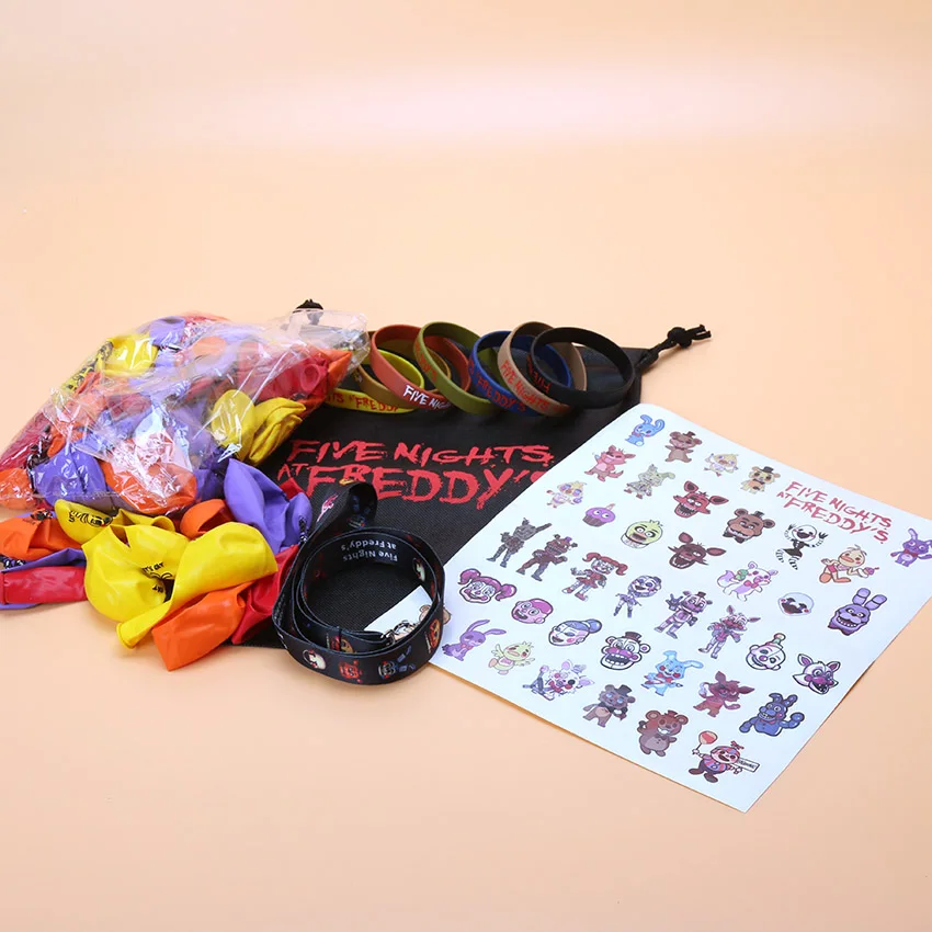 

Five Nights at Freddy's FNAF Party favor phone strap Bracelet balloon Sticker paster for cup Home decoration