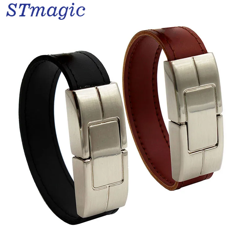 STmagic USB flash drive 64gb Leather metal keyring Pendrive creativo 32gb 16gb 8gb 4gb usb2.0 Wrist band STmagic USB flash drive 64gb Leather metal keyring Pendrive creativo 32gb 16gb 8gb 4gb usb2.0 Wrist band