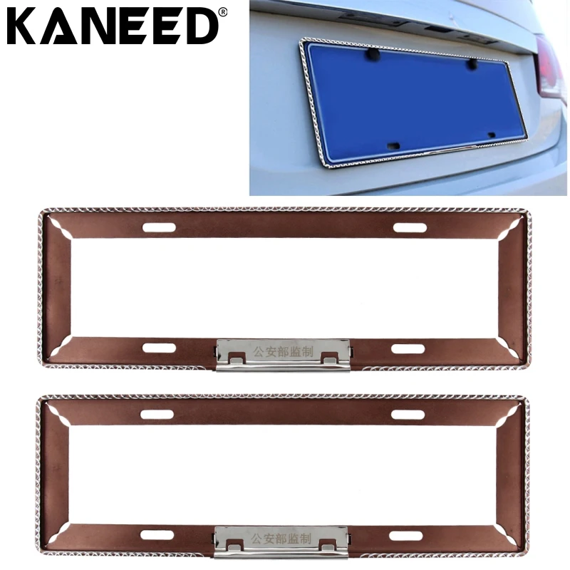 

KANEED License Plate Frame Stainless Steel Simple and Beautiful Car License Plate Frame Holder Universal Car Number Holder