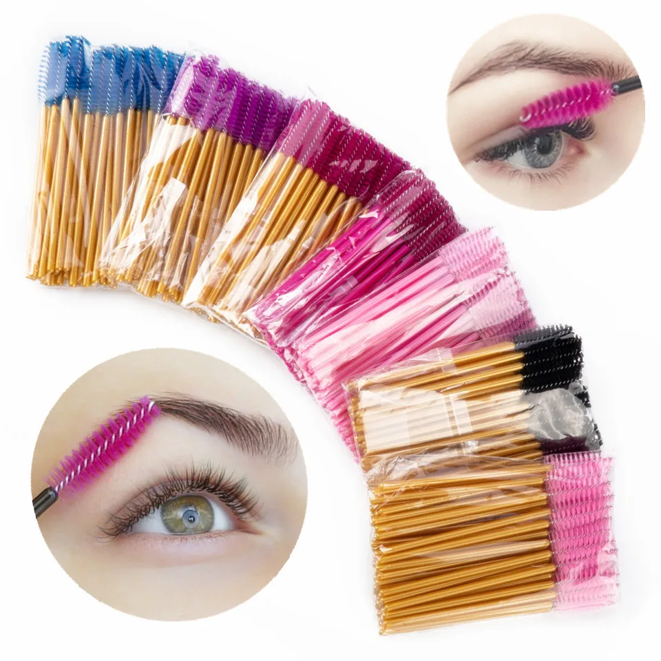50PCS Eyelash Brushes Eyelash Extension Brushes Disposable Eye Lash