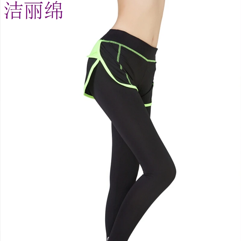 Для женщин Йога Тонкий Спорт Бег Одежда Женский фитнес услуги скорость сухой будет дышать из двух частей брюки