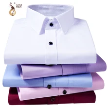 AOLIWEN2018, брендовая мужская блузка, рубашка из плотной ткани, саржевая полосатая рубашка с длинным рукавом, модная рубашка, мужская летняя FashionM-5XL