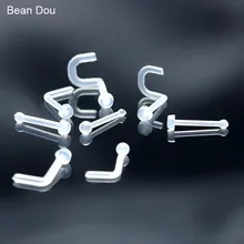 10 шт. невидимые шпильки для носа фиксирующие кольца для носа полупрозрачные мягкие пластиковые одноразовые украшения для пирсинга носа для женщин 18 г 20 г