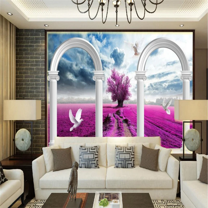 Custom photo wallpaper wall murals wall stickers fantasy 3d 3d landscape Roman column TV background wall papel de parede