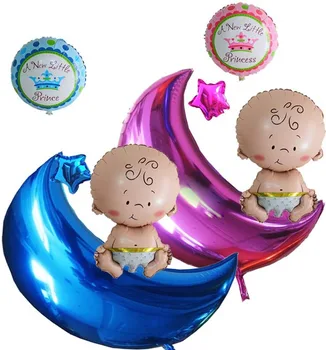 

10 sets Baby shower Baby Girl Baby Boy theme Party supplies Birthday celebration 4pcs/set foil balloons wholessale free shipping