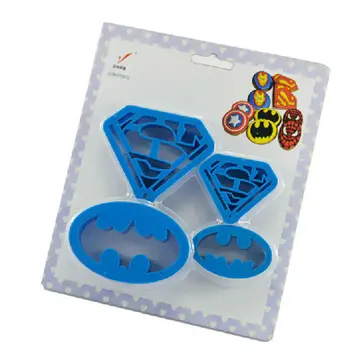 

4pcs/set The Avengers Superman batman plastic cheap cookie cutter cartoon Super Hero mini biscuit cutter Free shipping