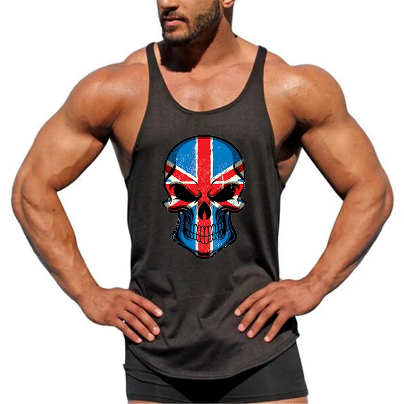 Майка для бодибилдинга с рисунком и флагом Великобритании|stringer tank top bodybuilding|top