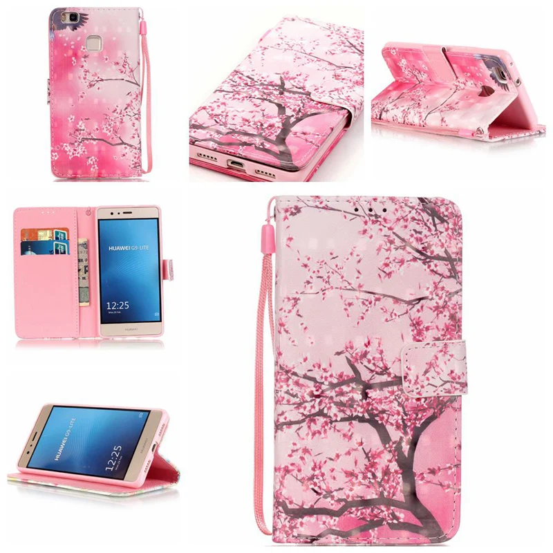 

Luxury Wallet Leather Flip Soft TPU Phone Silicone Cases Cover Bag Shell Stand Coque Fundas for Huawei P9 Lite Case