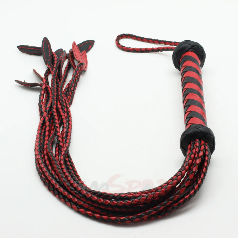 75cm long rea leather whip flogger, handmade horse whip, horse racing