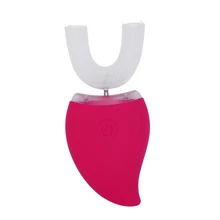 Электрическая зубная щетка Sonic Wave Беспроводная перезаряжаемая 360 градусов Автоматическая дезинфицирующая Силиконовая зубная щетка U Таймер в форме повара отбеливание