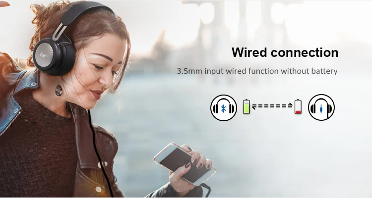 Eson стиль складные над ухом anc шумоподавление активный шумоподавление Bluetooth наушники-черный