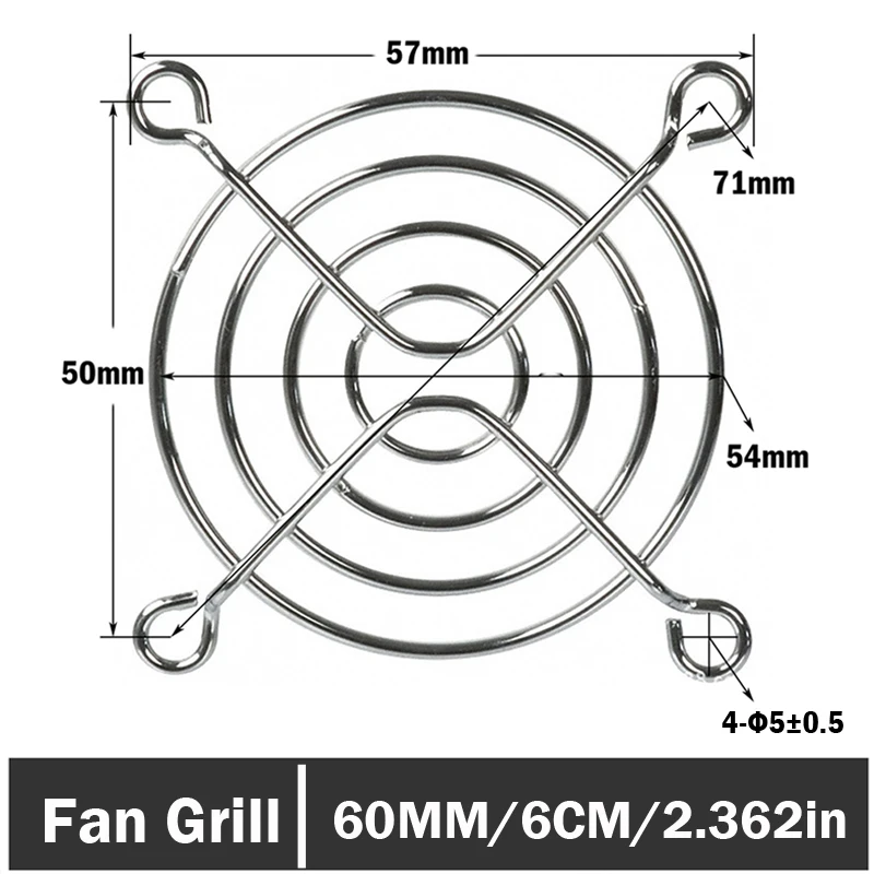 2 Pieces 70mm Computer PC Case Fan Grill Protector Metal Finger Guard Cover