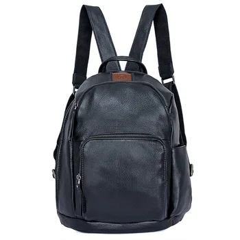 

Nesitu High Quality Black Genuine Leather Women Backpacks Female Travel Bags Boy Grils School Bag for 9.7'' ipad M2010