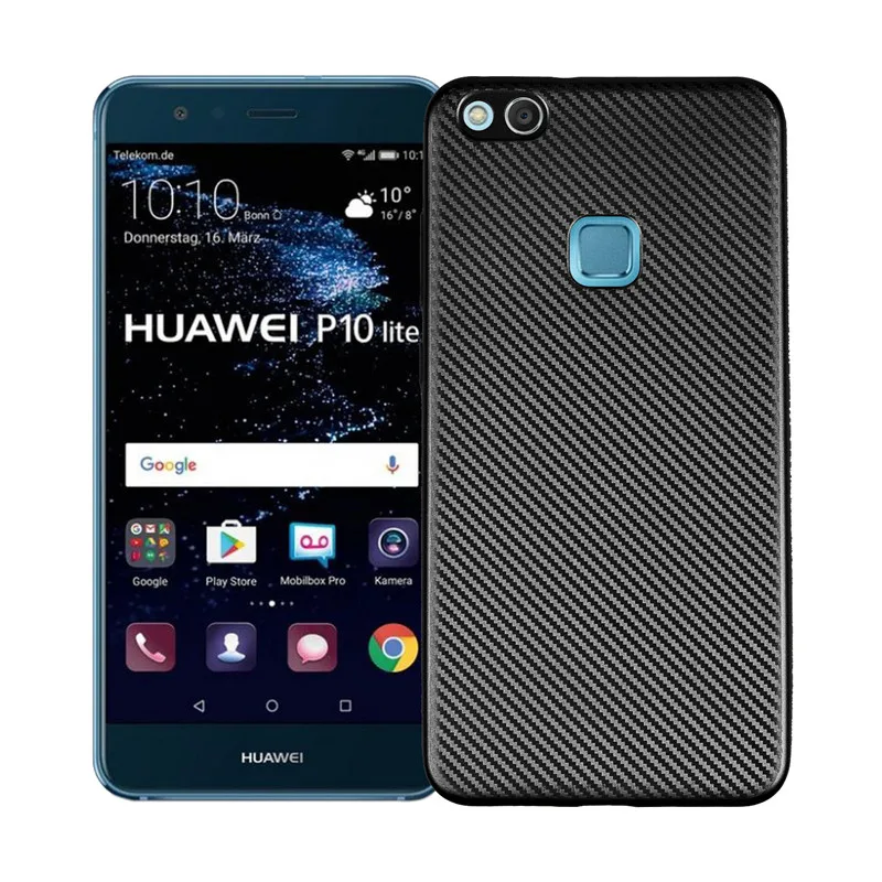 

For huawei p10 lite Case Carbon Fiber Soft Light and thin Cover For huawei p 10 lite p10lite 5.2" Phone Bag Case