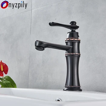 

Oil RUbbed Bronze Bathroom Faucet Hot&Cold Water Basin Sink Mixer Tap Single Handle Deck Mount torneira