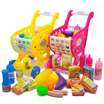 

New 1 Pcs Set Children Kids Mini Plastic Trolley Simulate Supermarket Shopping Cart Pretend Play Toys Classic Toys Play Toy Kids