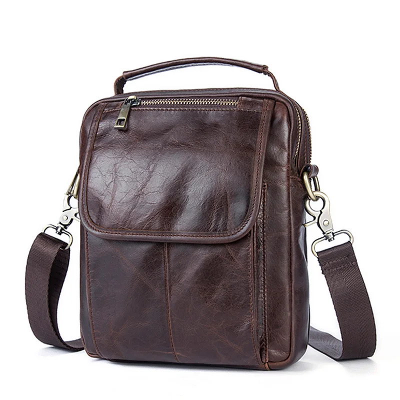 

Men's Leather Bag Retro Leisure Messenger Bag Head Layer of Leather Pull Link Messenger Bag Men's Shoulder Bags