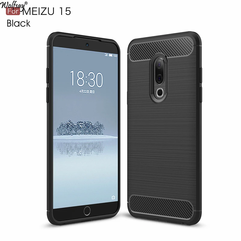

Wolfsay Anti-knock Case For Meizu 15 Case Soft TPU Brushed Case For Meizu 15 Business Phone Fundas Coque meizu 15 5.46 inch