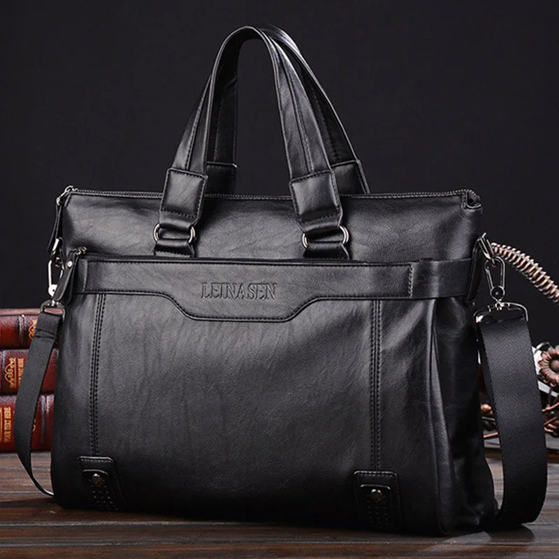 

Vintage Briefcase Men Handbag Business Men Messenger Bags Top Quality Male Briefcases Pu Leather Laptop Bag WBS508
