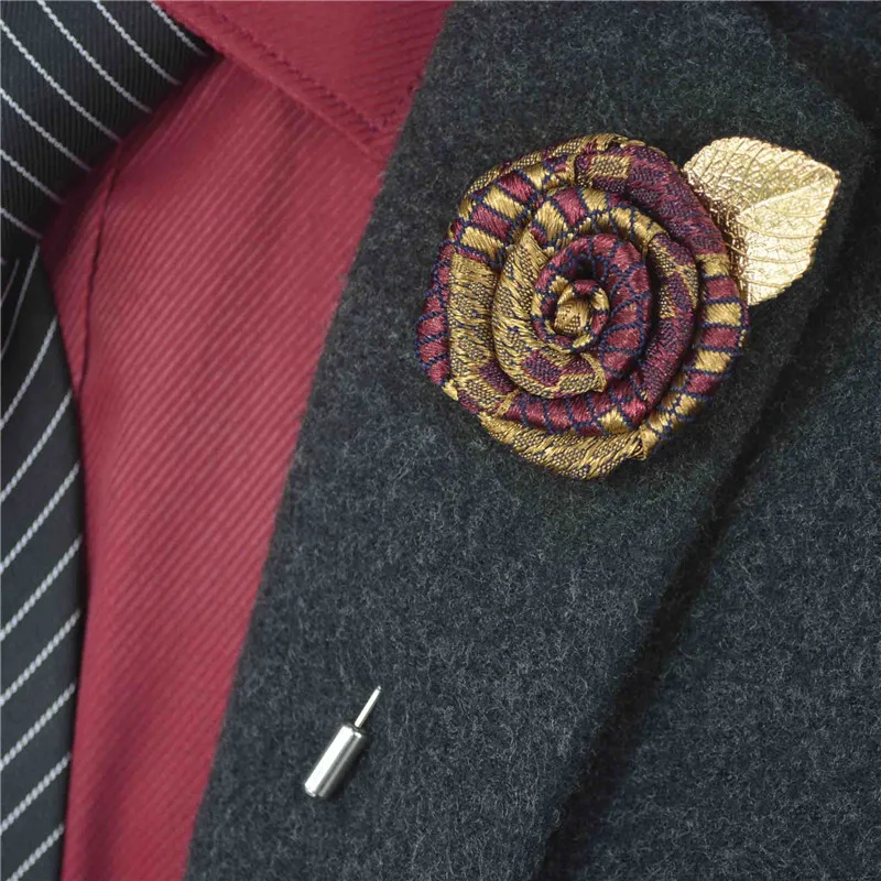 PINKSEE Fashion Suit Brooch Pins Fabric Flower Broch Wedding Party